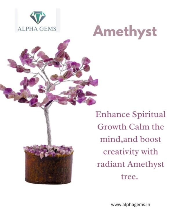 Small Wooden Amethyst Tree - Image 3
