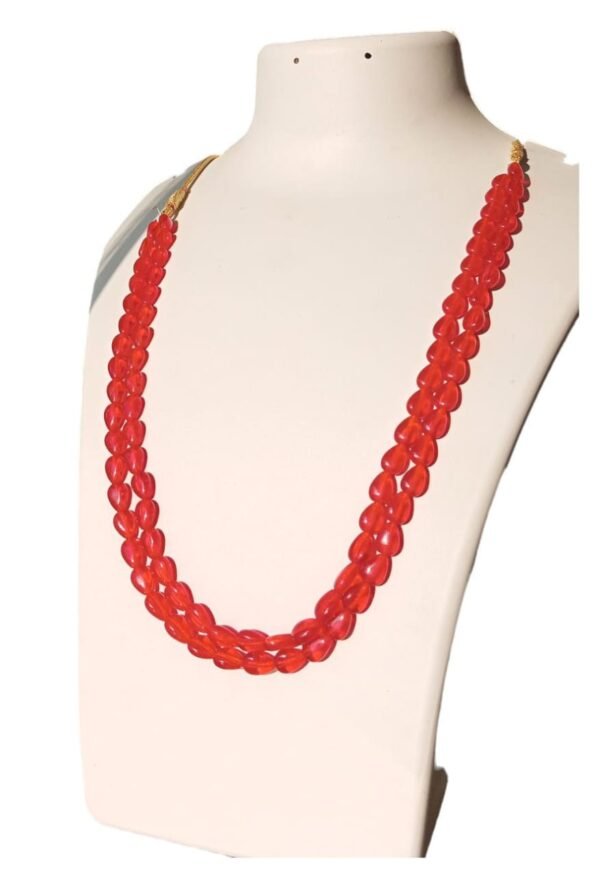 Radiant Red Bead Necklace - Image 2